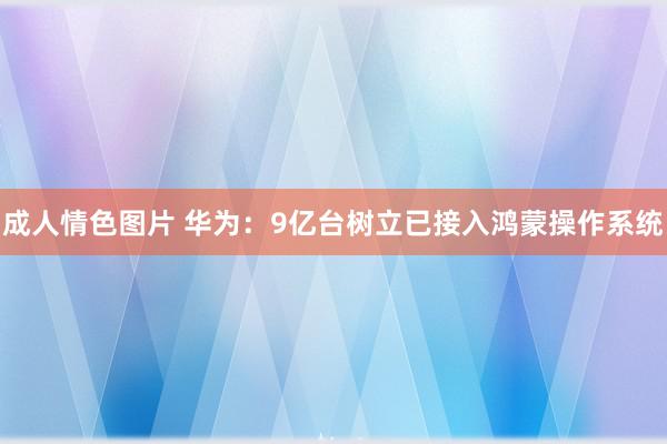 成人情色图片 华为：9亿台树立已接入鸿蒙操作系统