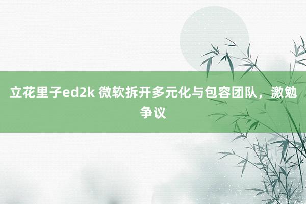 立花里子ed2k 微软拆开多元化与包容团队，激勉争议