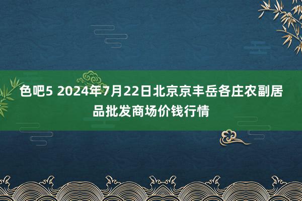 色吧5 2024年7月22日北京京丰岳各庄农副居品批发商场价钱行情