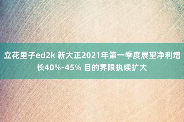 立花里子ed2k 新大正2021年第一季度展望净利增长40%-45% 目的界限执续扩大