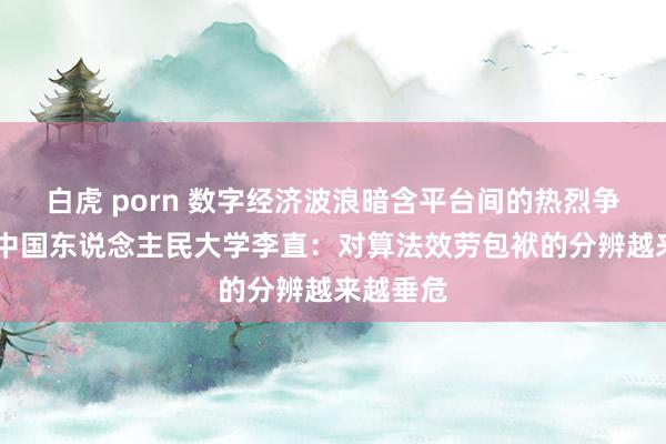 白虎 porn 数字经济波浪暗含平台间的热烈争夺 专访中国东说念主民大学李直：对算法效劳包袱的分辨越来越垂危